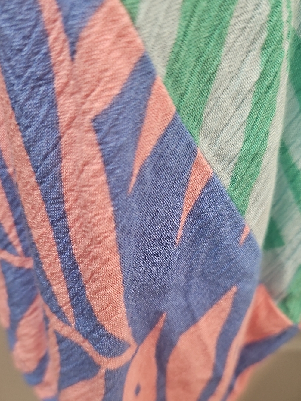 Billabong Swim Robe Cover Up Tropicana Mint Palm Print Kimono with Pink Accent - Picture 4 of 6